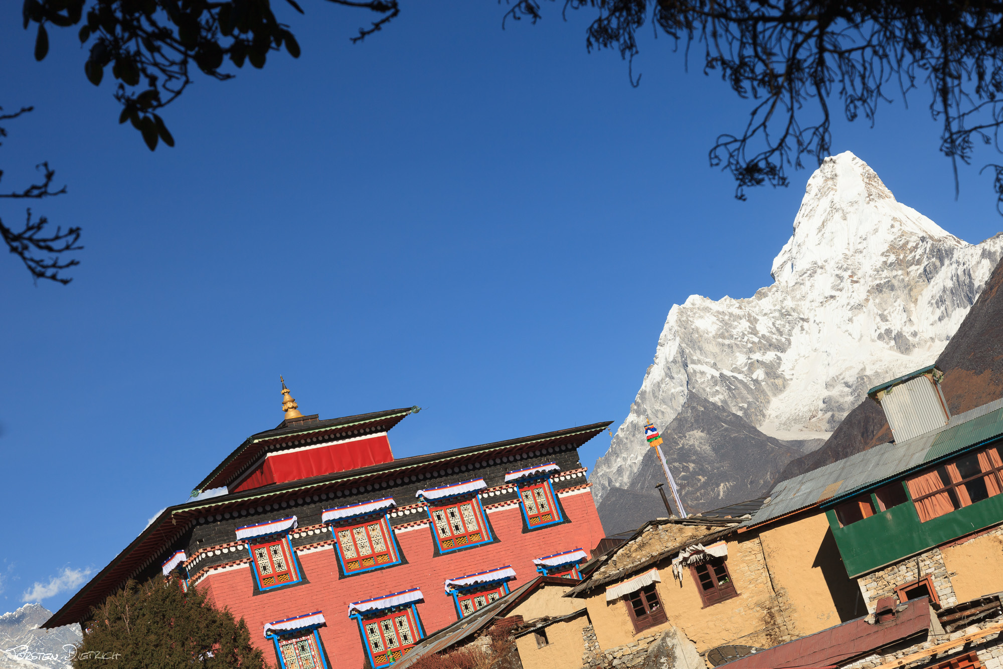 Ama Dablam behind Tengboche monastry